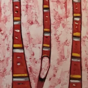 Quadro con donne Masai rosa e rosso