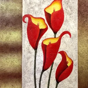 Quadro con fiori calle rosse