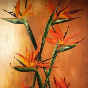 Quadro con fiori del paradiso arancione