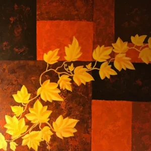 Quadro con foglie dorate