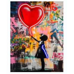 Quadro con LED - Heart Baloon