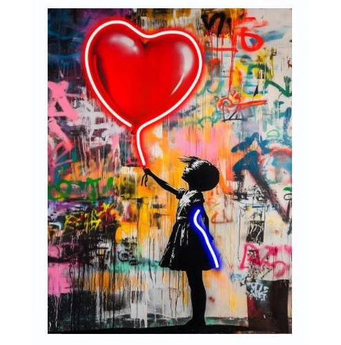 Quadro con LED - Heart Baloon