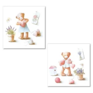Quadro con orsetti 25,4x25,4x3cm 2 assortimenti