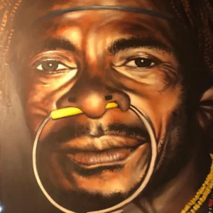 Quadro con uomo africano dipinto ad olio