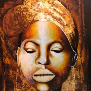 Quadro con volto di una donna africana