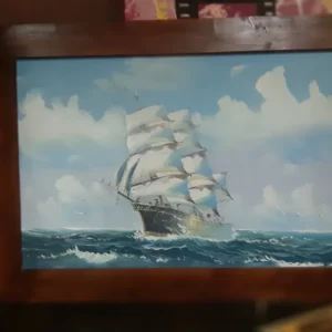Quadro Cornice Legno Veliero