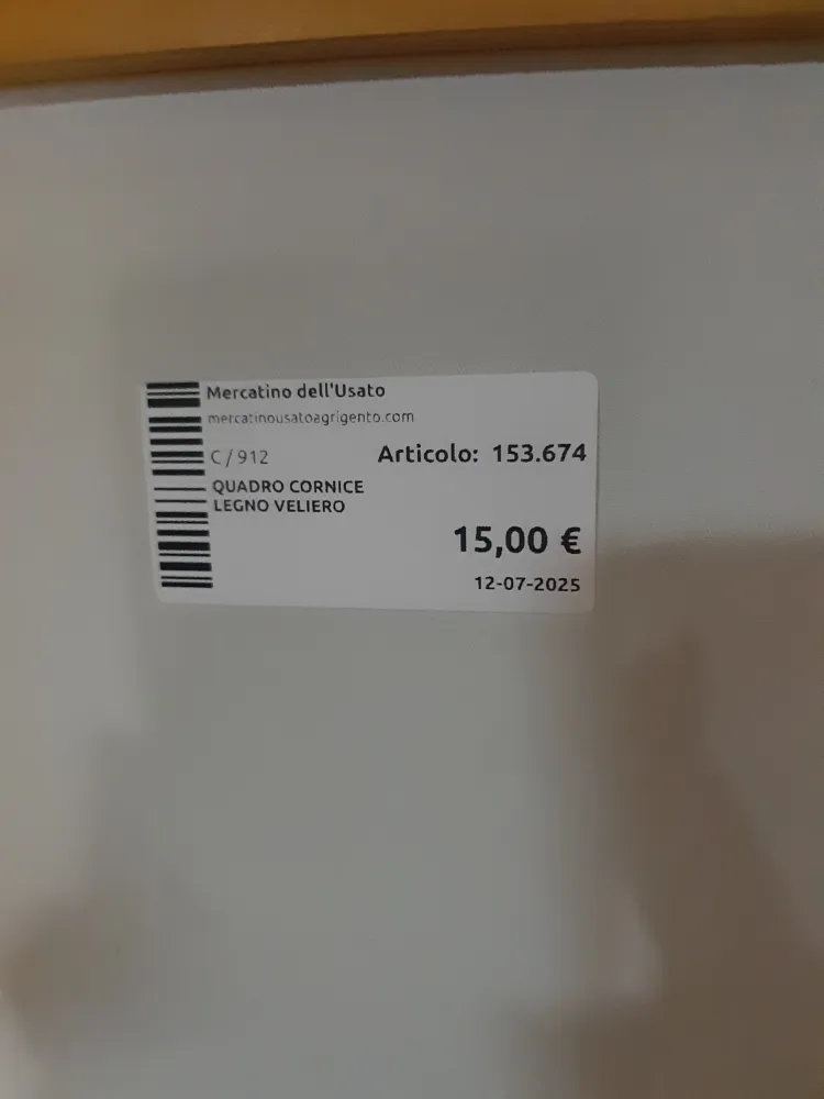 Quadro Cornice Legno Veliero