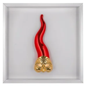 QUADRO CORNO PULCINELLA BIANCO E ROSSO