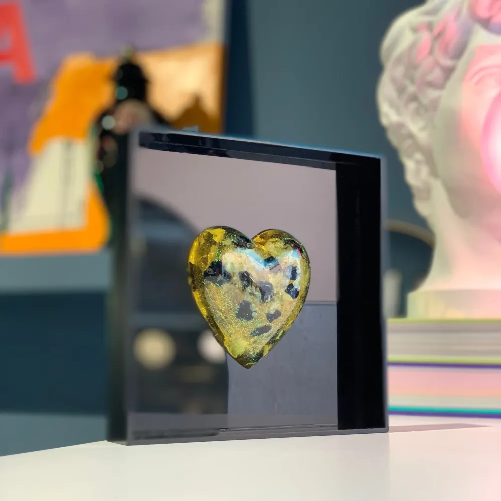 Quadro Cuore - Giallo Pois