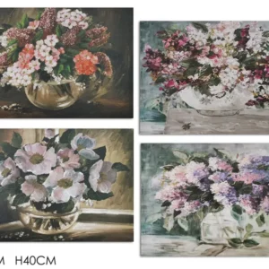 Quadro decoro fiori 60x40cm - disponibile 4 decori