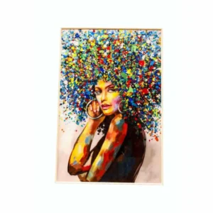 Quadro donna c/fiori 80x120cm a28998