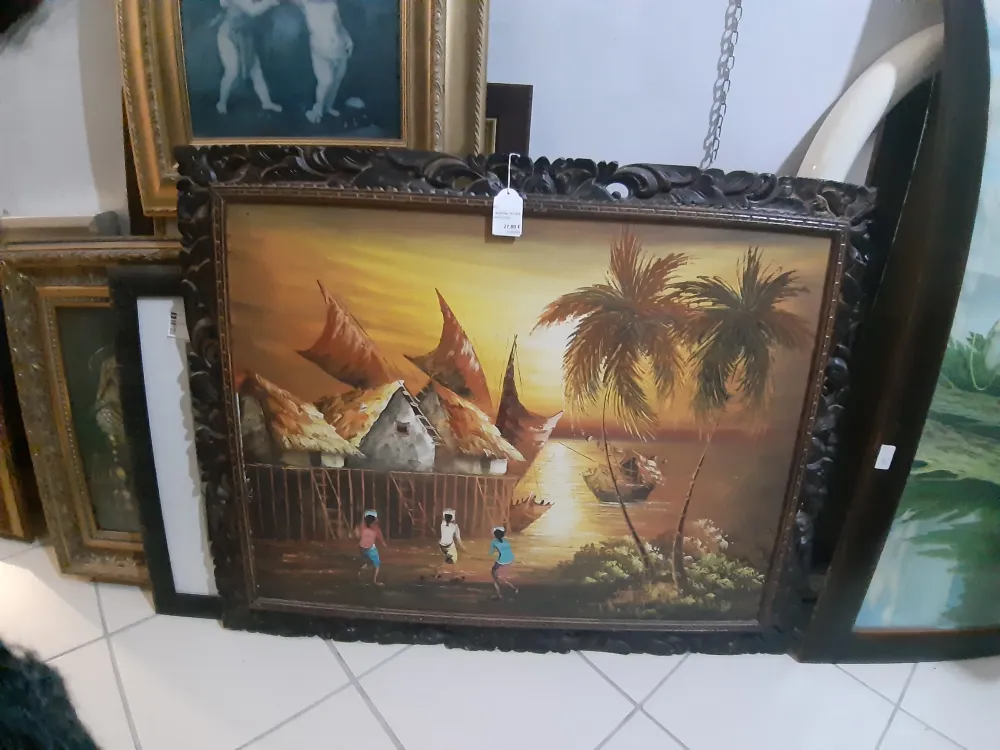 Quadro Etnico Cornice Legno Traforata