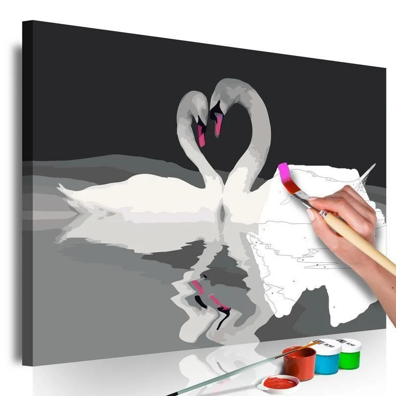 Quadro fai da te Coppia di cigni
