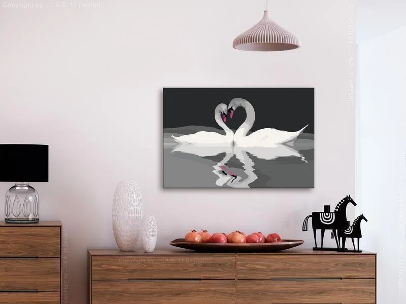 Quadro fai da te Coppia di cigni