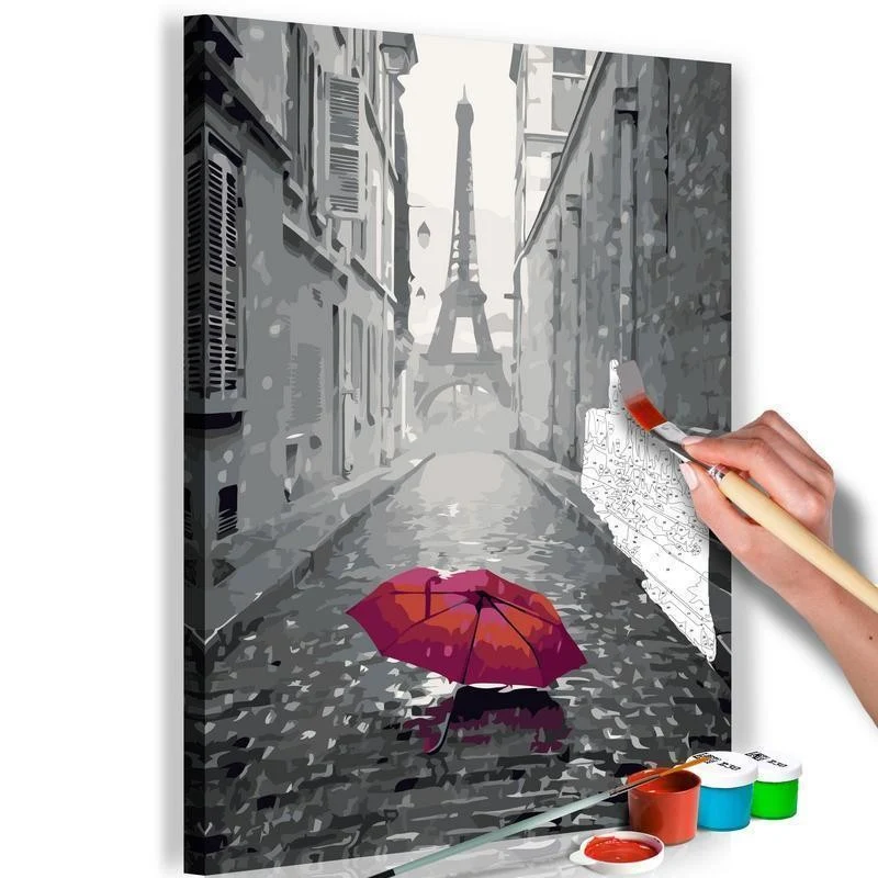 Quadro fai da te Parigi (ombrello rosso)
