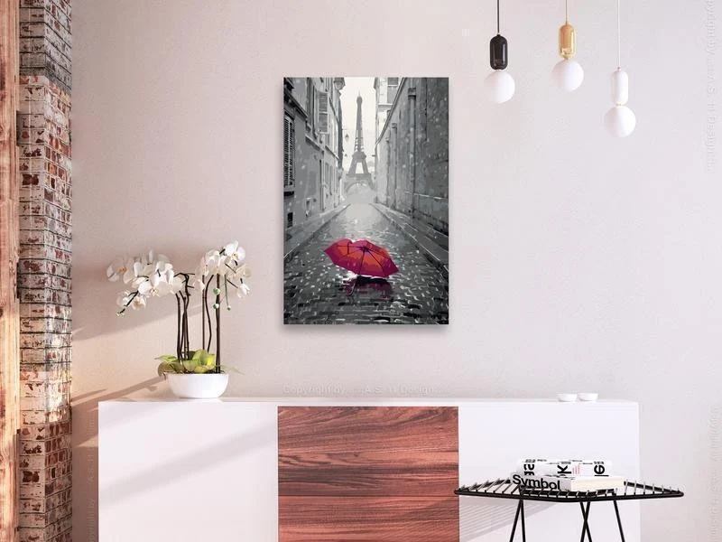Quadro fai da te Parigi (ombrello rosso)