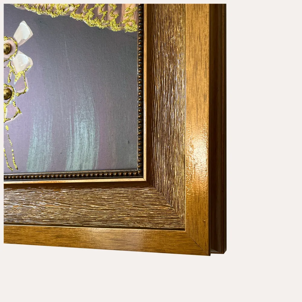 Quadro Gatto Militare con Cornice Legno