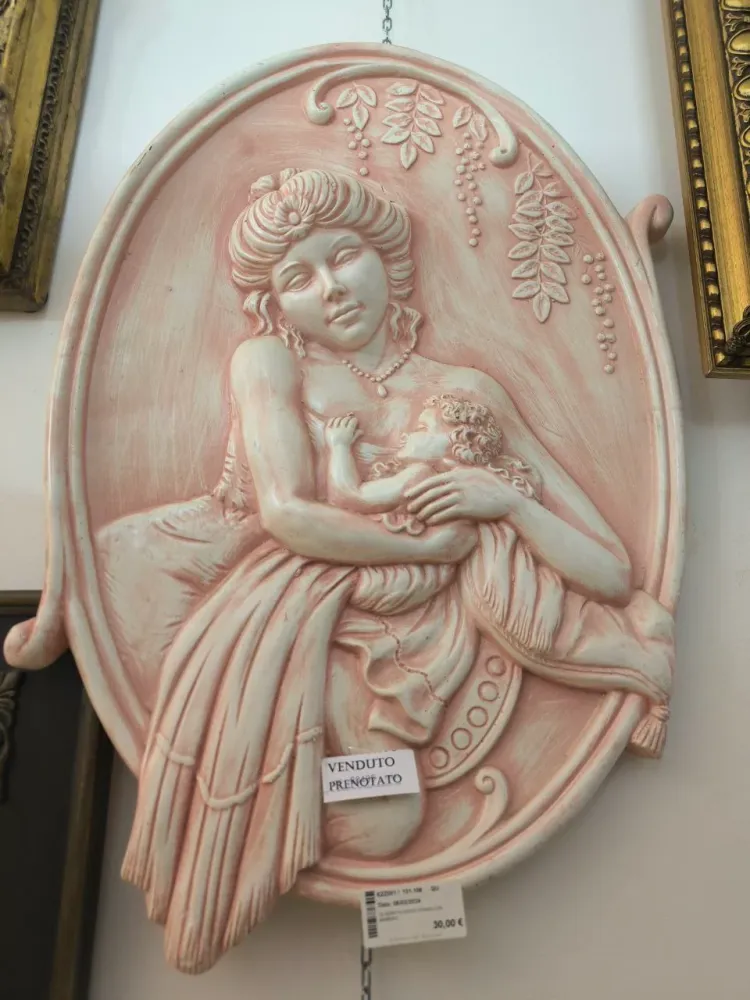 Quadro Gesso Donna Con Bambino