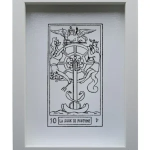 Quadro inciso su vetro – La Ruota della Fortuna | Collezione I Tarocchi