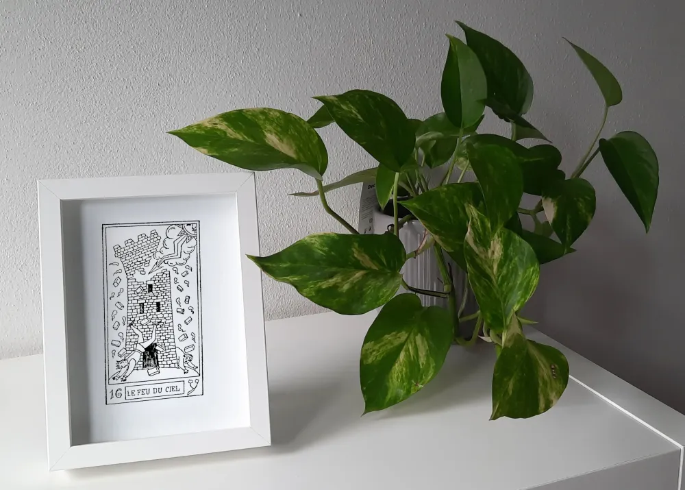 Quadro inciso su vetro – La Torre | Collezione I Tarocchi