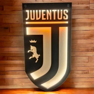 Quadro Led Legno - Logo Juventus