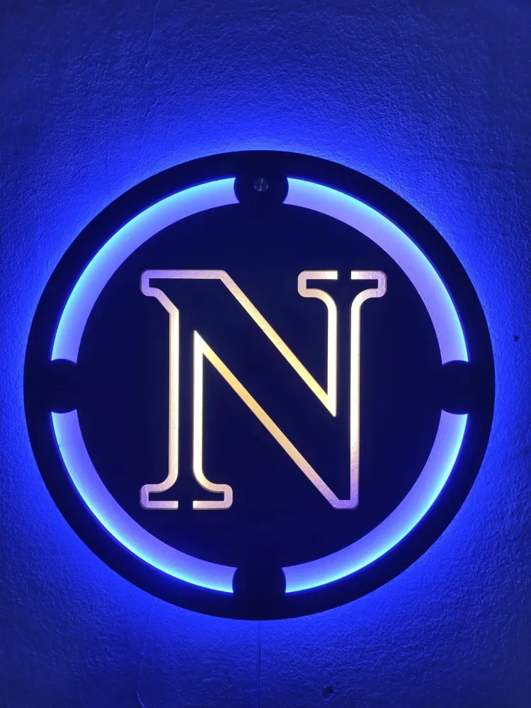 Quadro Led Legno - Logo Napoli Calcio