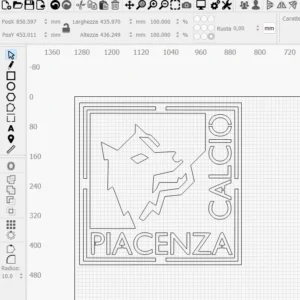 Quadro Led Legno - Logo Piacenza Calcio
