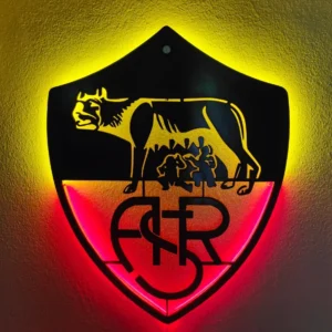 Quadro Led Legno - Logo Roma
