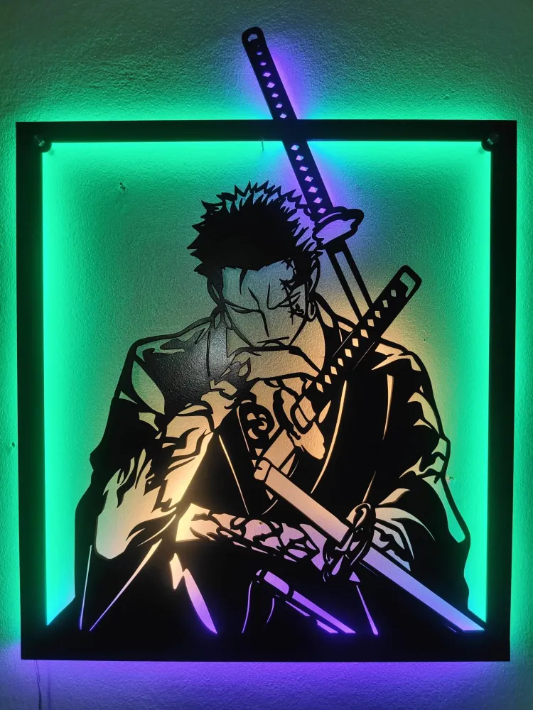 QUADRO LED - ONE PIECE RORONOA ZORO