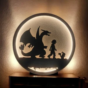 QUADRO LED - POKEMON CHARIZARD PIKACHU