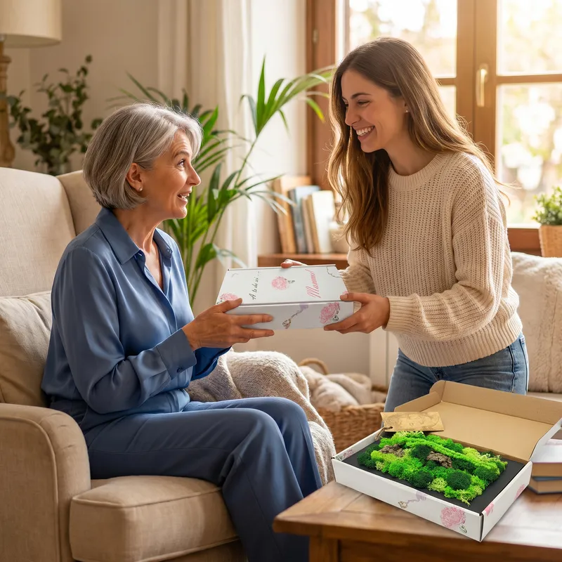Quadro Mini di Muschio e Licheni con Scatola Regalo