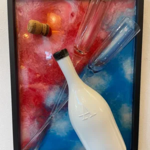 Quadro Moderno Bottiglia Astoria Con Flûte Anni ‘60