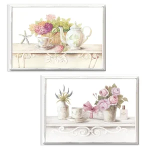 Quadro multicolor country dipinto, 51x35x3cm - Coccole di Casa