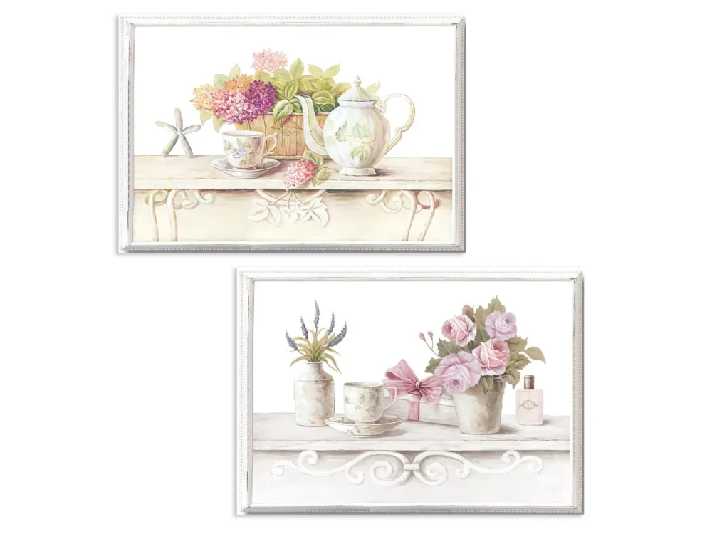 Quadro multicolor country dipinto, 51x35x3cm - Coccole di Casa