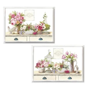 Quadro multicolor country dipinto, 51x35x3cm - Coccole di Casa