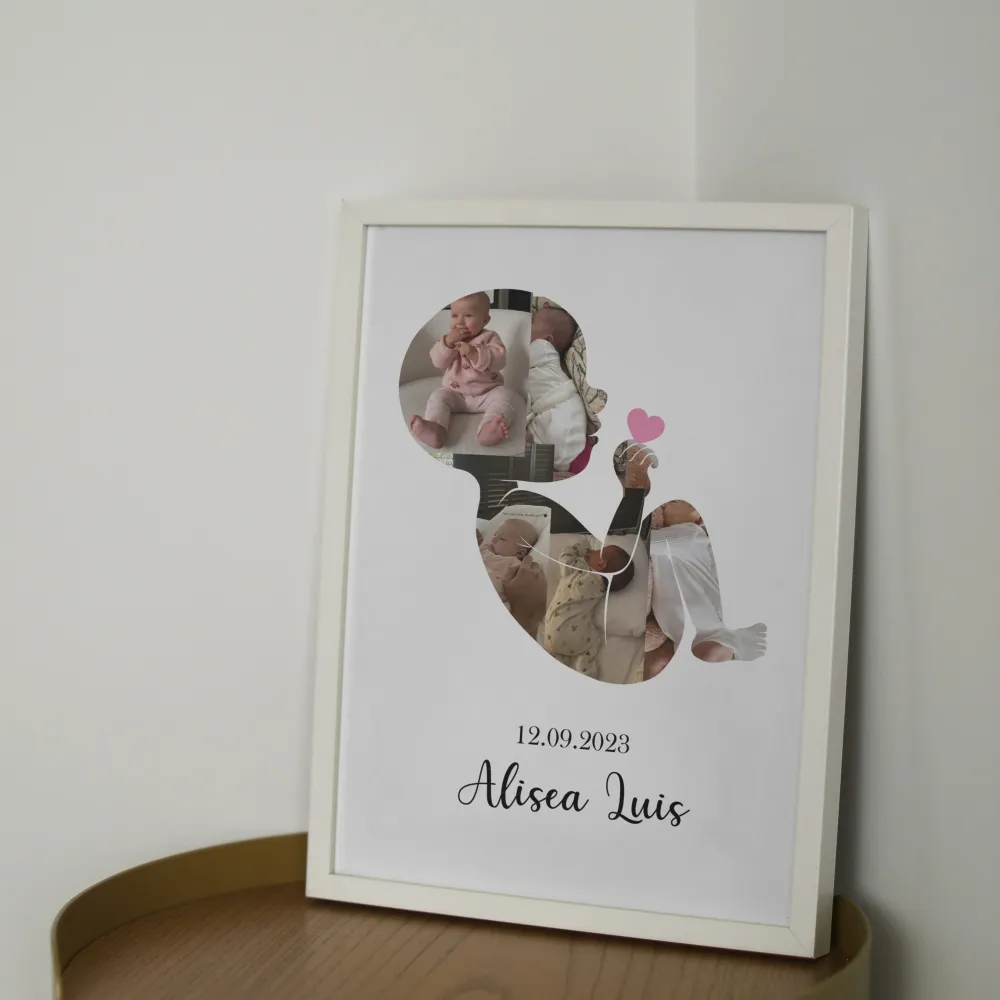 Quadro nascita bimba personalizzabile 20X30