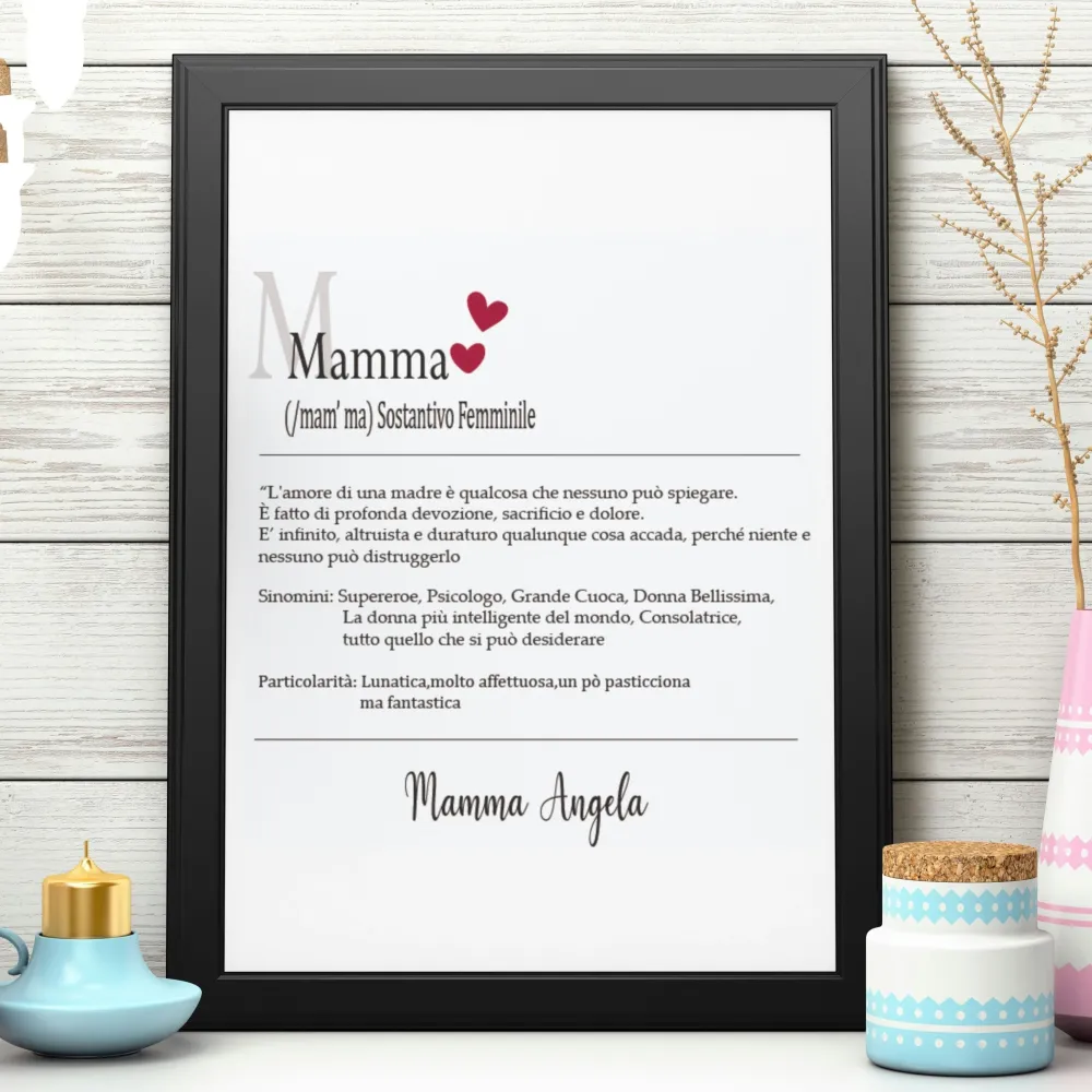 Quadro nero 20x30 "Mamma Wikipedia" personalizzabile