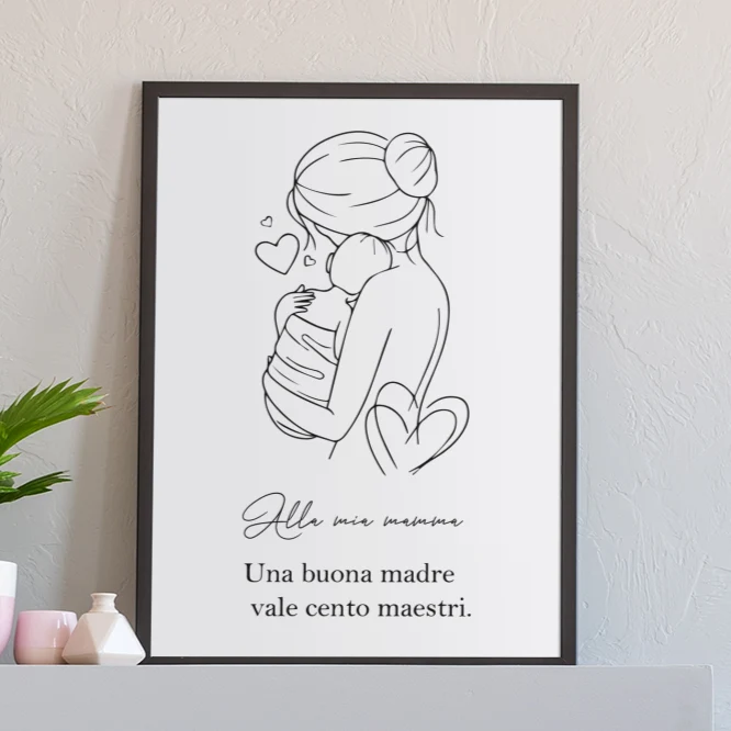 Quadro nero "Alla mia mamma " 20x30 personalizzabile