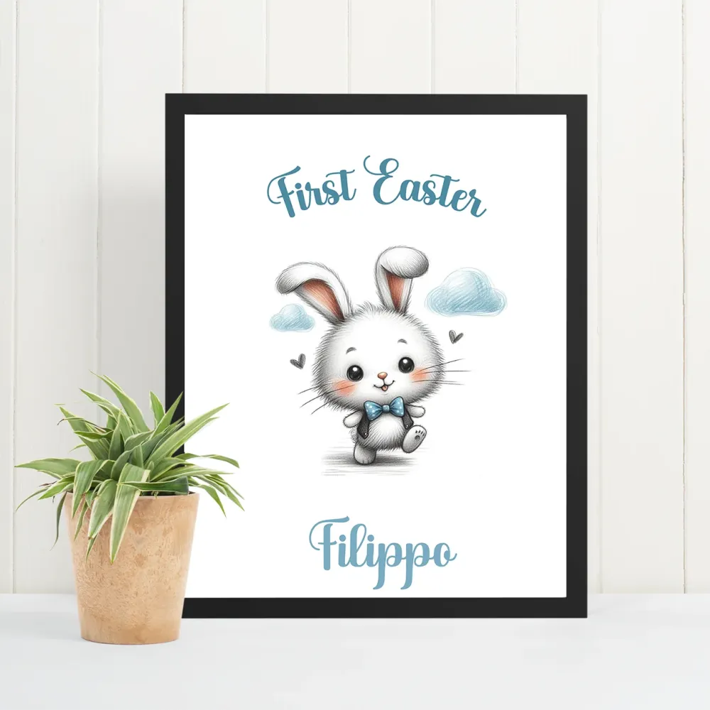 Quadro nero "First Easter"personalizzabile 20x30cm