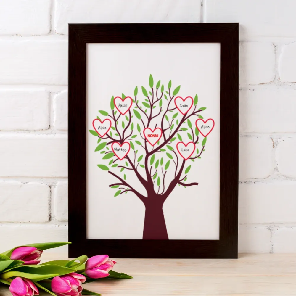 Quadro nero "L'albero della vita" 20x30 personalizzabile