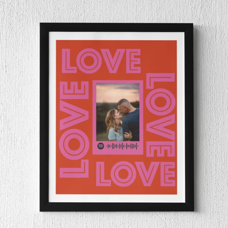 Quadro nero "Love" personalizzabile 20x30