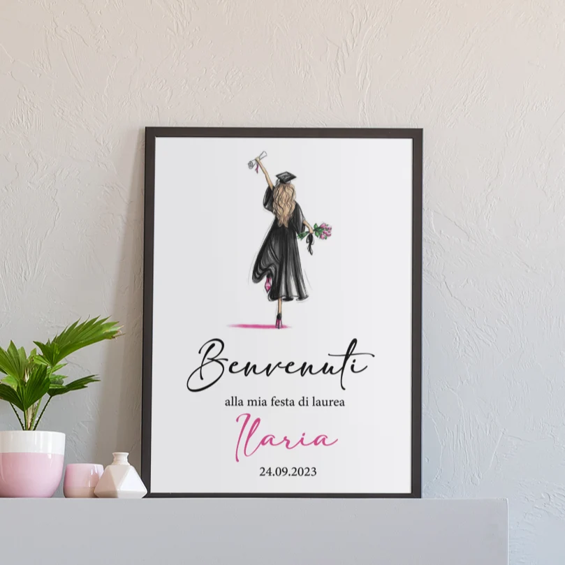 Quadro nero "La mia laurea" personalizzabile