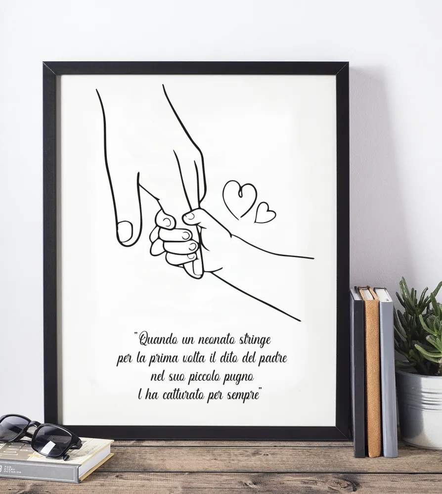 Quadro nero "Il mio papà " 20x30cm