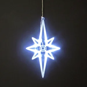 Quadro per finestra Polarstern 28 cm, 8 LED - bianco