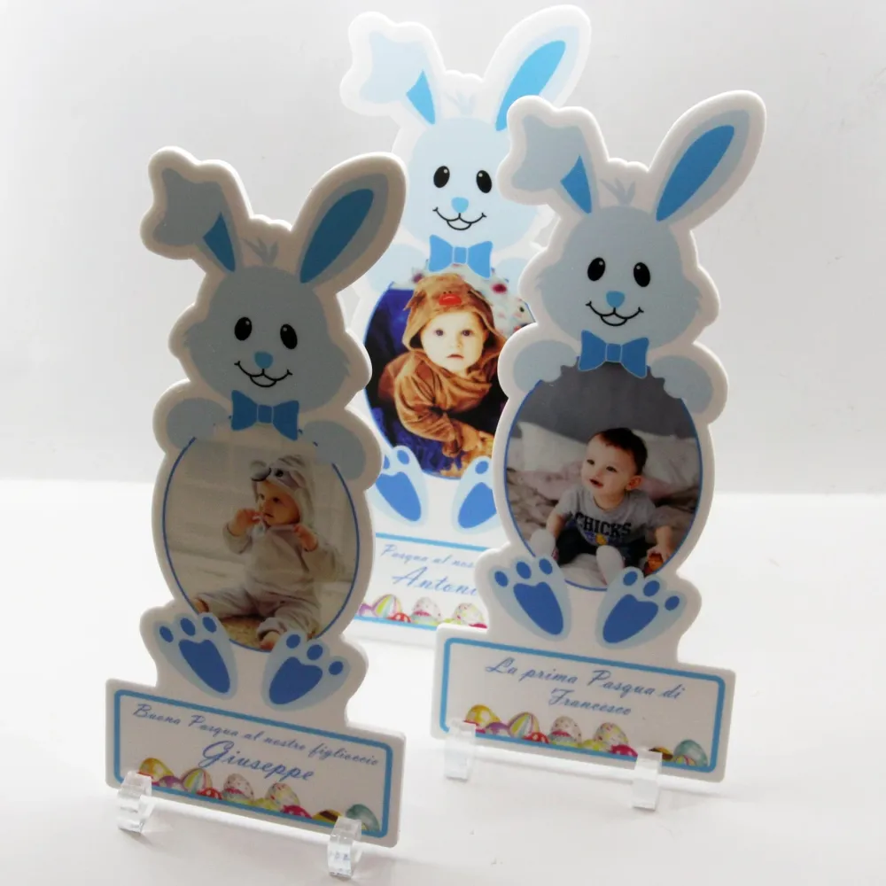 Quadro plexiglass Forma coniglio personalizzato bianco/blu | SPEDIZIONE GRATUITA
