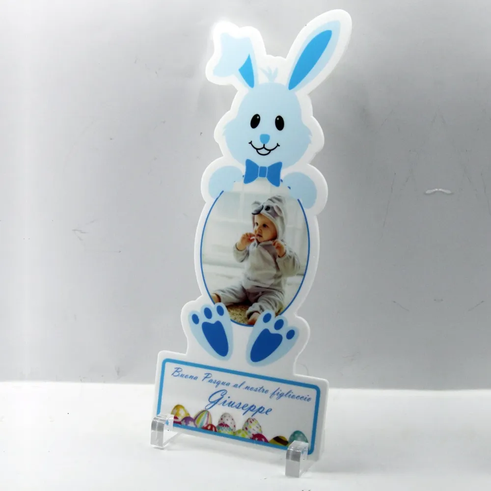 Quadro plexiglass Forma coniglio personalizzato bianco/blu | SPEDIZIONE GRATUITA
