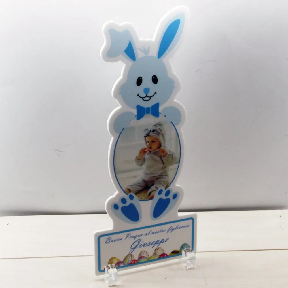 Quadro plexiglass Forma coniglio personalizzato bianco/blu | SPEDIZIONE GRATUITA