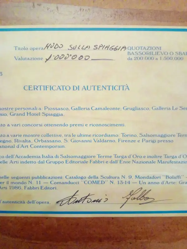 Quadro sbalzo su rame di Falbo Antonio il partigiano