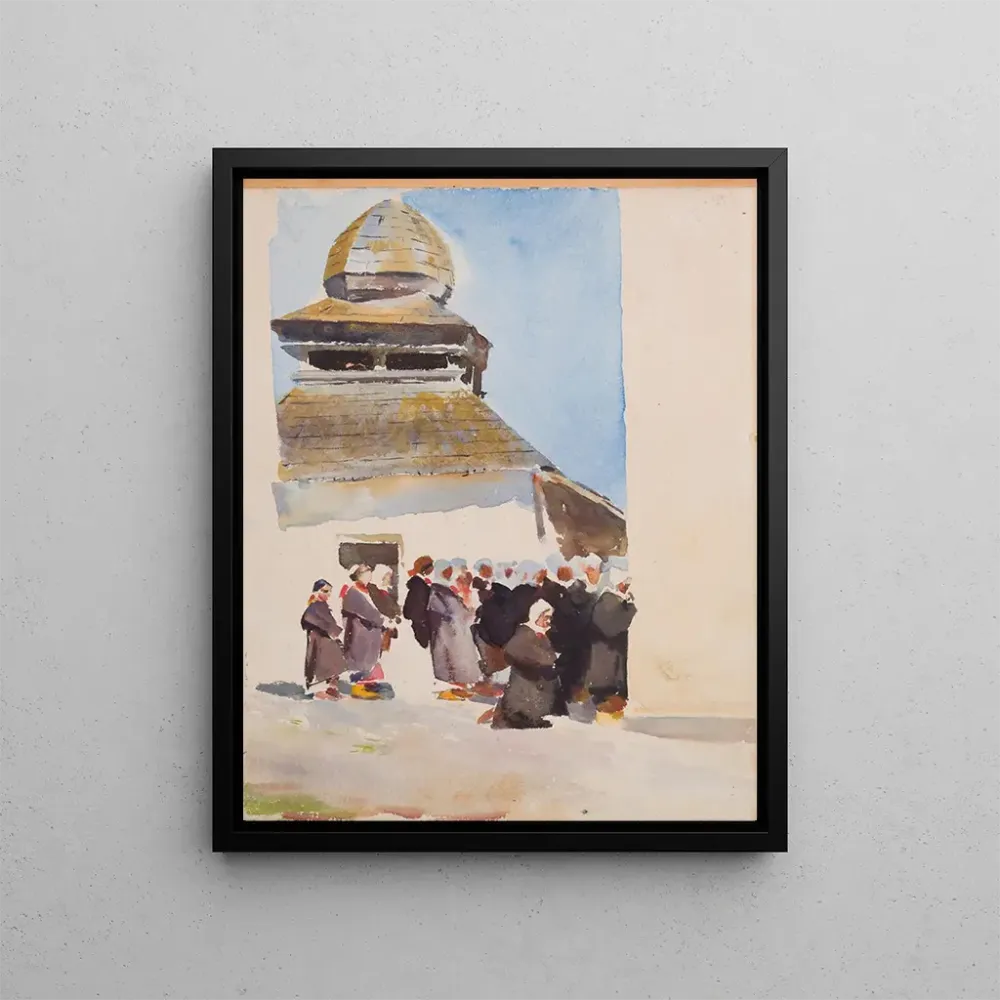 Quadro Schizzo per il quadro intitolato Cerkiew na Pokuciu - Julian Falat | Stampa d'arte
