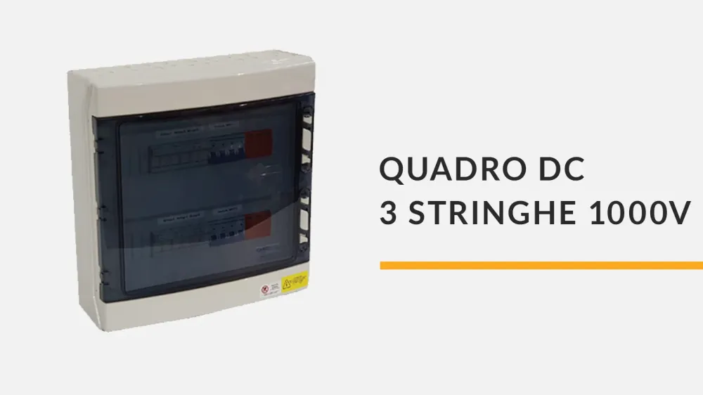 Quadro DC – 3 Stringhe 1000V – 2 Uscite per Fotovoltaico